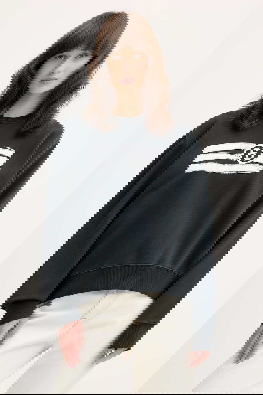 Суитчър Maison Margiela MM6 Maison Margiela Graphic Print Crew Neck Sweatshirt Черно | S62GU0139.M25004.900, 0