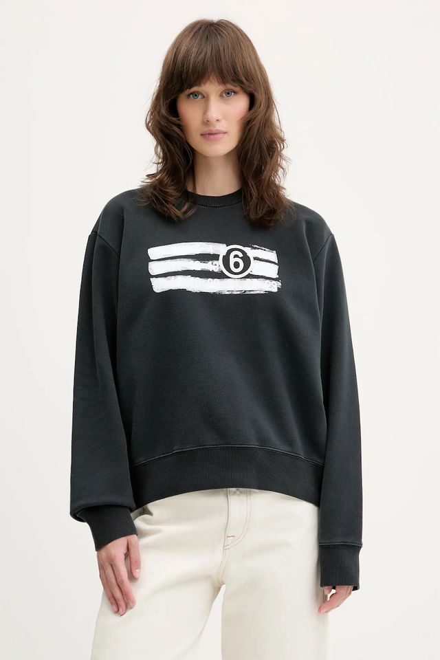 MM6 Maison Margiela Graphic Print Crew Neck Sweatshirt