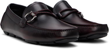 Кецове и обувки FERRAGAMO Salvatore Ferragamo Gancini Ornament Driver Loafers Бургунди | 778845, 3