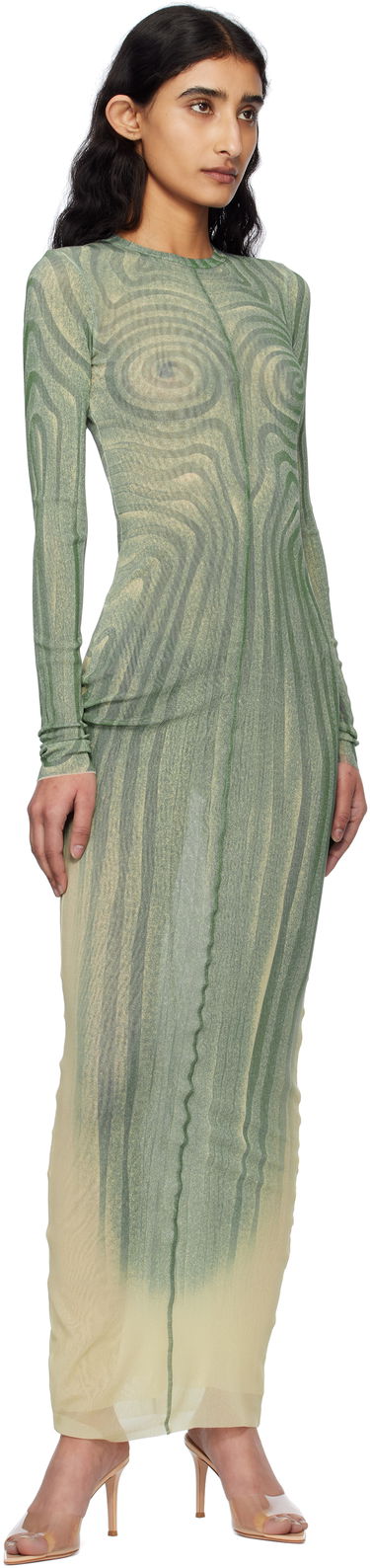 Pокля Jean Paul Gaultier Jean Paul Gaultier 'The Long Spirale' Maxi Dress Зелено | 25/34-F-RO390-T587-0351, 3