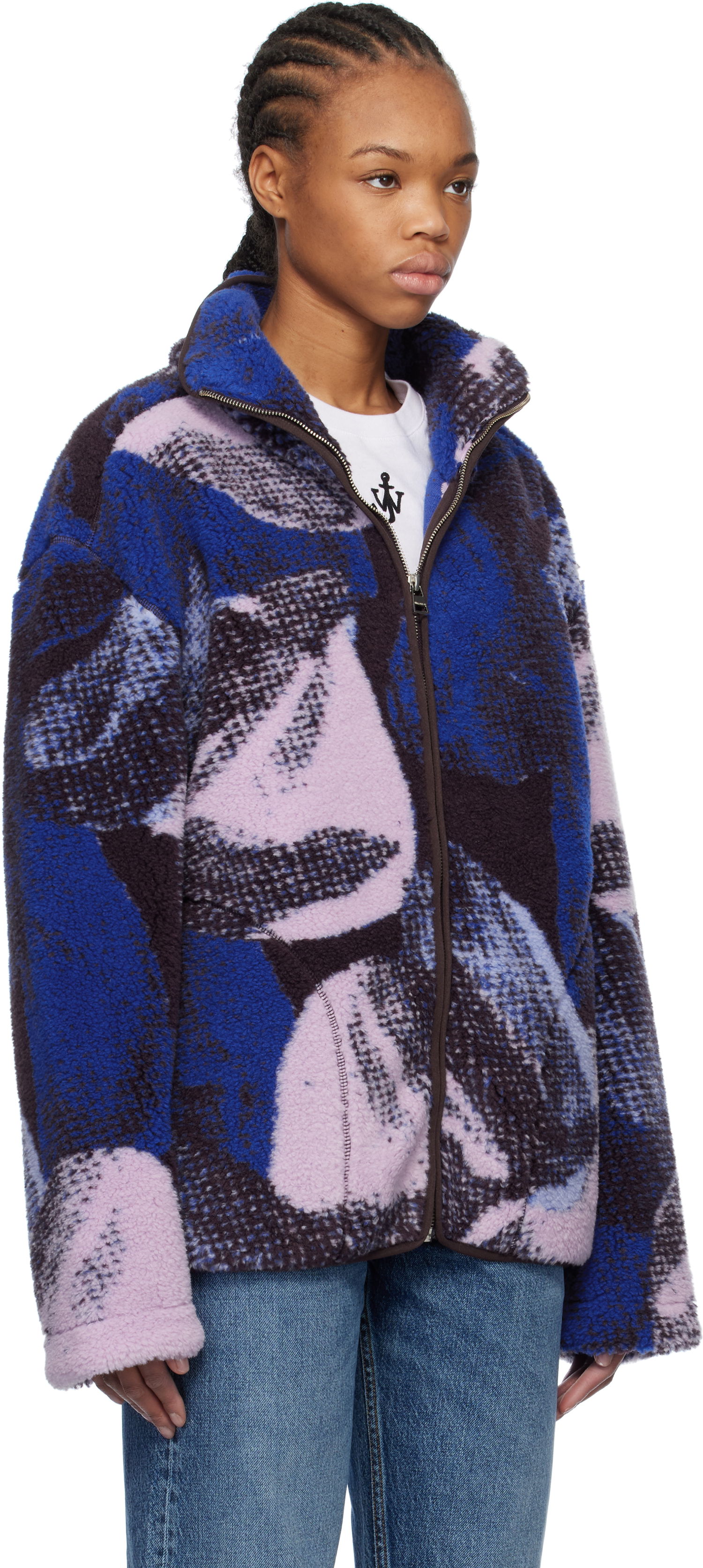 Яке бомбър JW Anderson JW Anderson Printed Fleece Zip-Up Jacket Многоцветен | JK0376-PG1712, 1