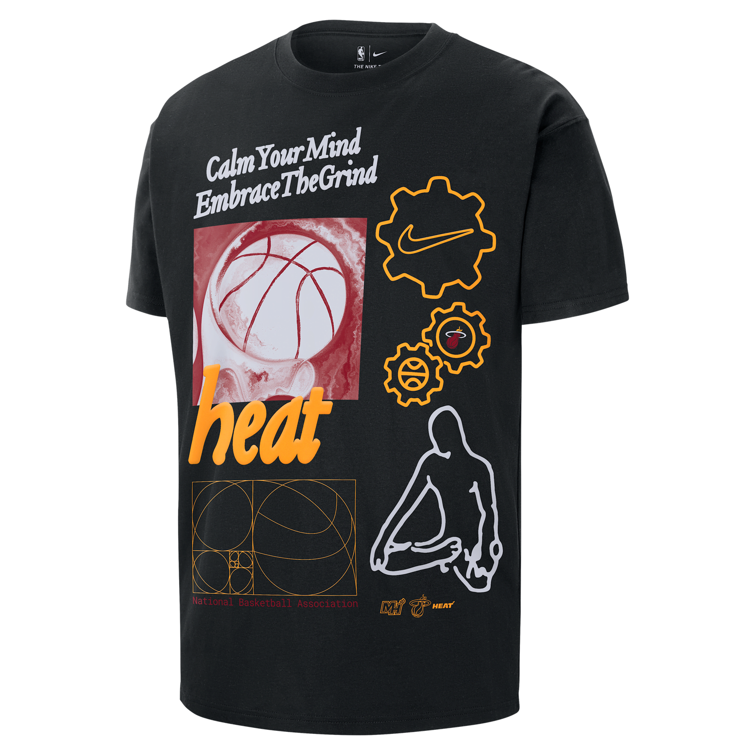 Тениска Nike NBA Max90 Miami Heat Courtside T-Shirt Черно | HQ0633-010, 1