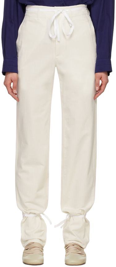 Панталони LEMAIRE Straight Leg Tie Hem Trousers Бяло | PA1098 LF1253, 0