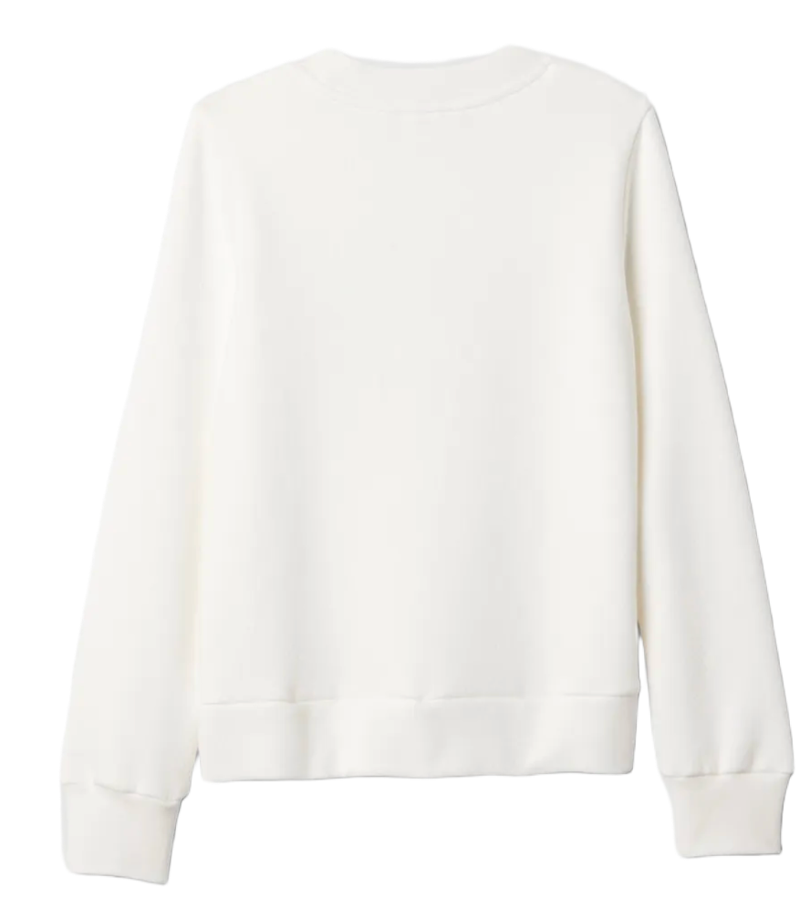 Суитчър GAP Crewneck Sweatshirt with Sequin Hearts Applique Бяло | 486515-02, 1