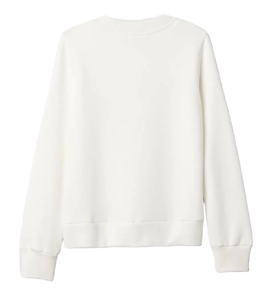 Суитчър GAP Crewneck Sweatshirt with Sequin Hearts Applique Бяло | 486515-02, 1