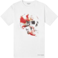 Тениска Alexander McQueen Obscured Skull Print T-Shirt Бяло | 776336QTAAL-0961, 1
