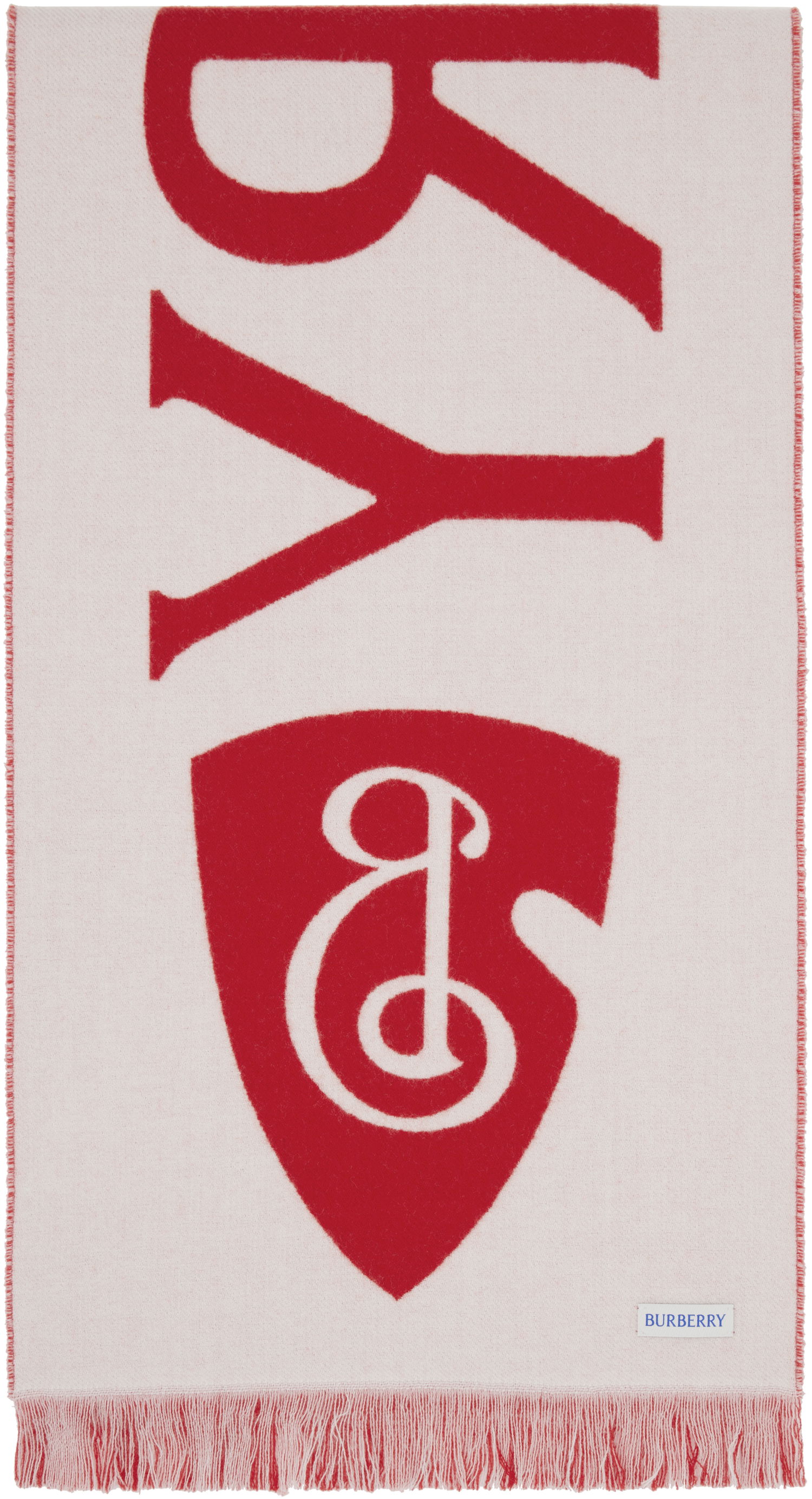 Шал Burberry Burberry Logo Wool Scarf Червено | 8109564, 1