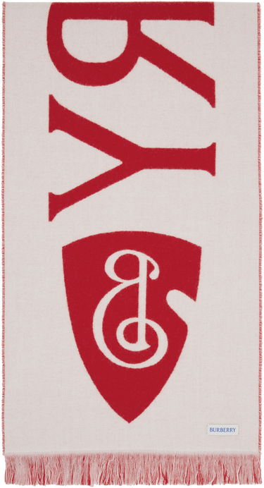 Шал Burberry Burberry Logo Wool Scarf Червено | 8109564, 1