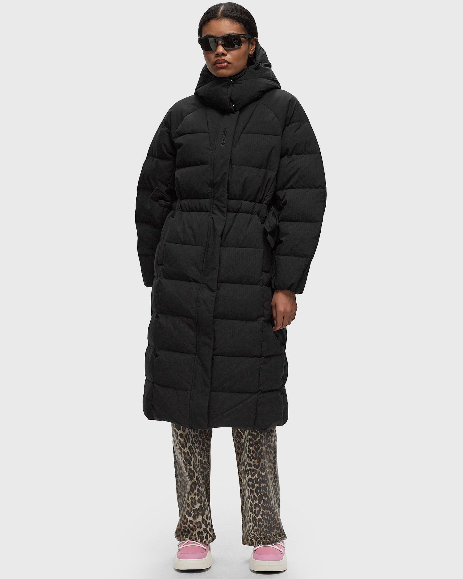 Пухо яке GANNI Tech Seersucker Puffer Coat With Hood Черно | F9688-099, 1