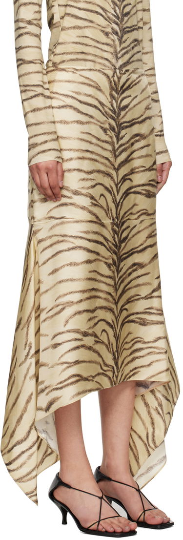 Pокля Stella McCartney Print Midi Skirt Бежово | 6301163ES210, 1