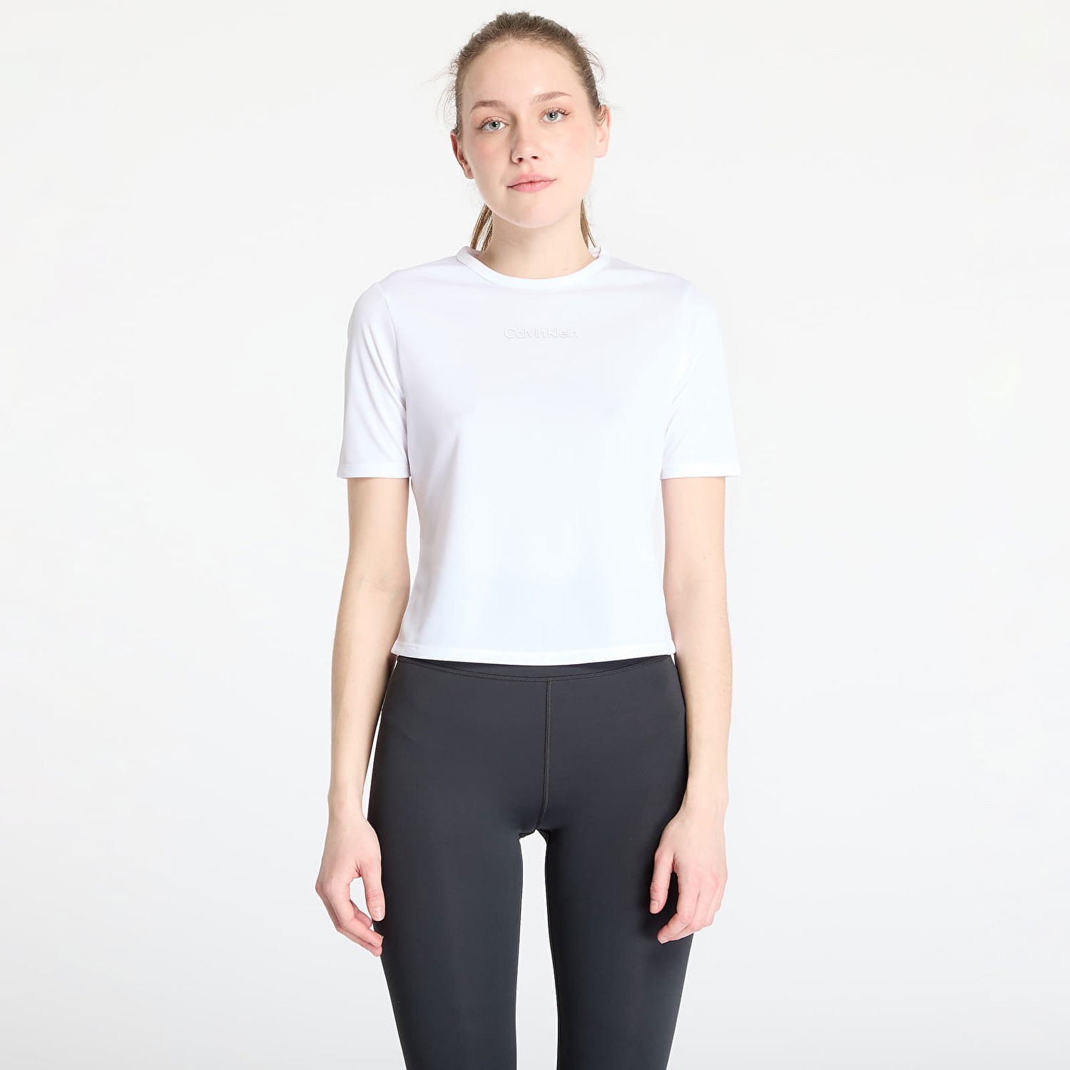 Съкратен топ CALVIN KLEIN Calvin Klein Sport Short Sleeve Tee Бяло | LVGWS4K238 YAA, 0