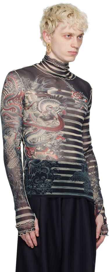 Риза Jean Paul Gaultier Gaultier Tattoo Print Turtleneck Бежово | 23/15-U-TO121-T537-595031, 3