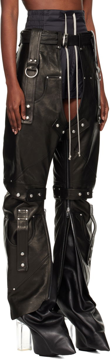 Панталони Rick Owens Concordians Leo Prothmann Edition Chaps Leather Trousers Черно | RO02E4436 LNV, 1
