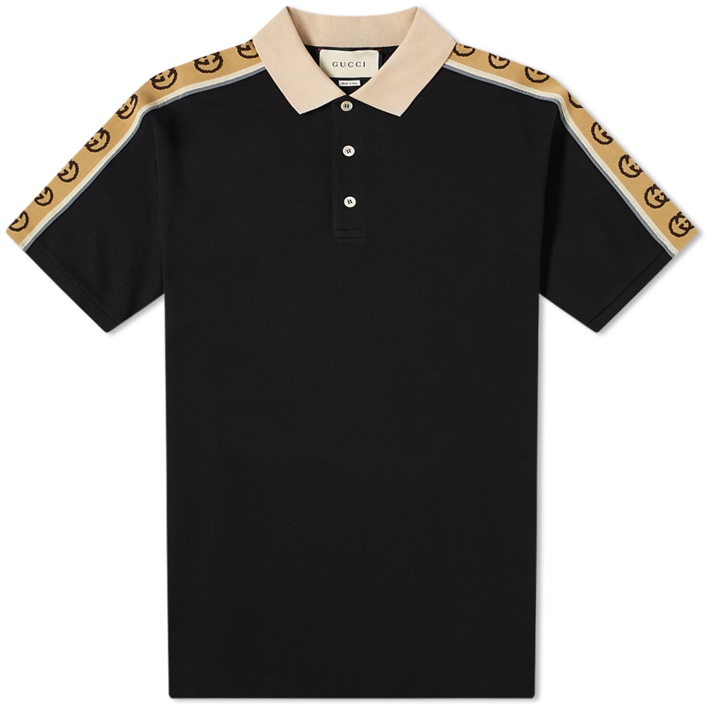 Поло тениска Gucci Taped Logo Polo Черно | 598949-XJB0Q-1082, 0