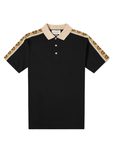 Поло тениска Gucci Taped Logo Polo Черно | 598949-XJB0Q-1082