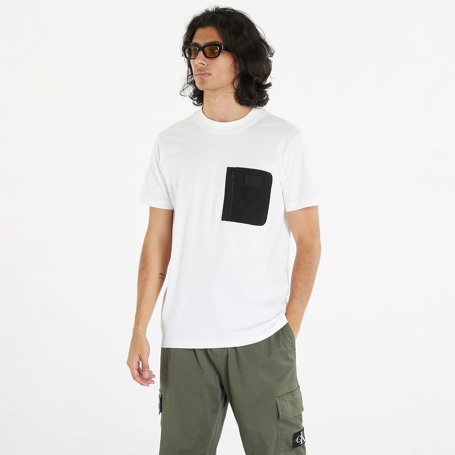 Тениска CALVIN KLEIN Jeans Mix Media Tee White Бяло | J30J323997 YAF, 0