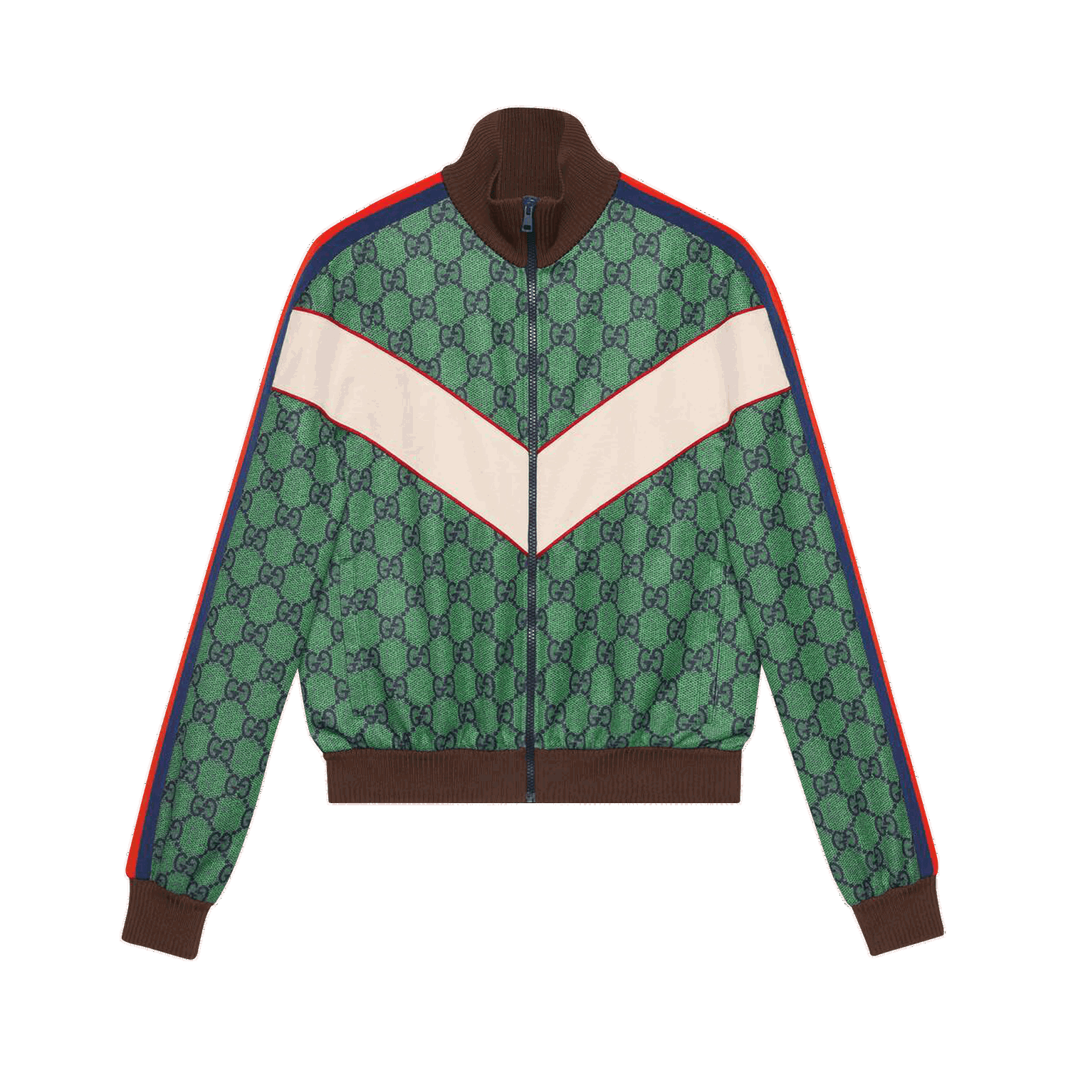 Яке Gucci Jersey Zip Jacket With Web Зелено | 653367 XJDF0 3305, 0