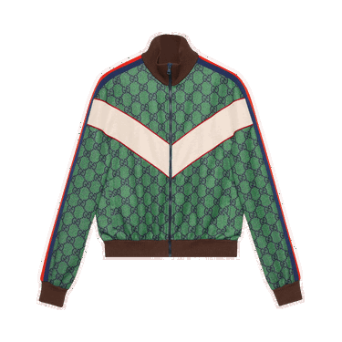 Яке Gucci Jersey Zip Jacket With Web Зелено | 653367 XJDF0 3305, 0