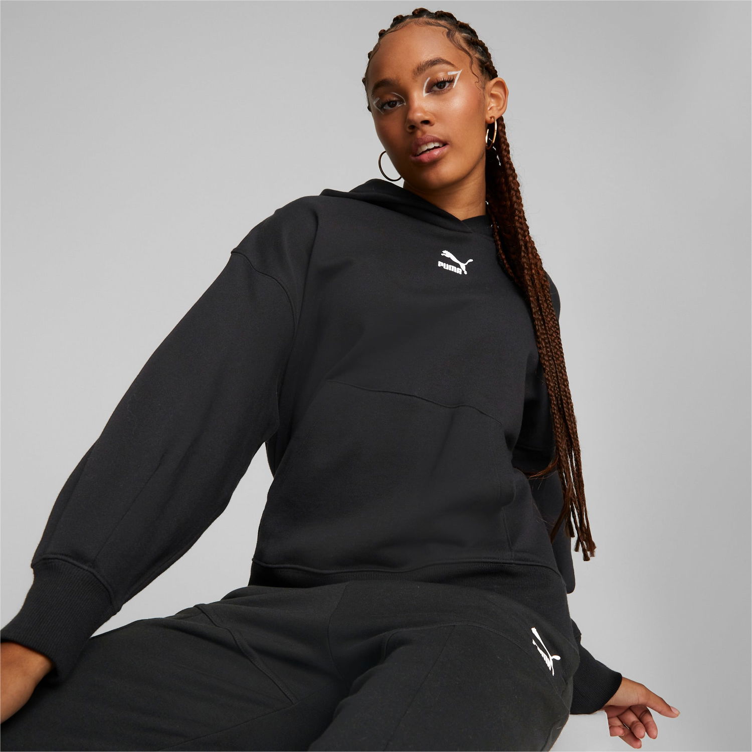 Суитчър Puma Classics Oversized Hoodie Черно | 535684_01, 0