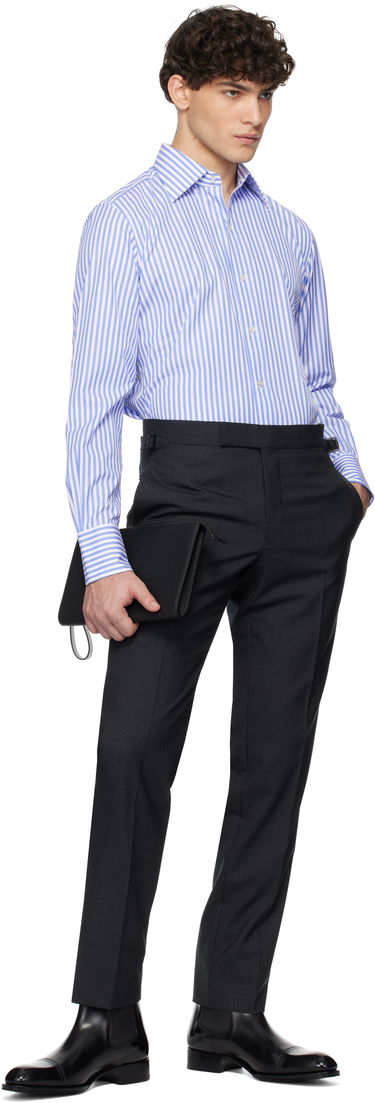 Риза Tom Ford TOM FORD Ladder Stripe Slim Fit Shirt Синьо | HSBC01-CGP75, 4