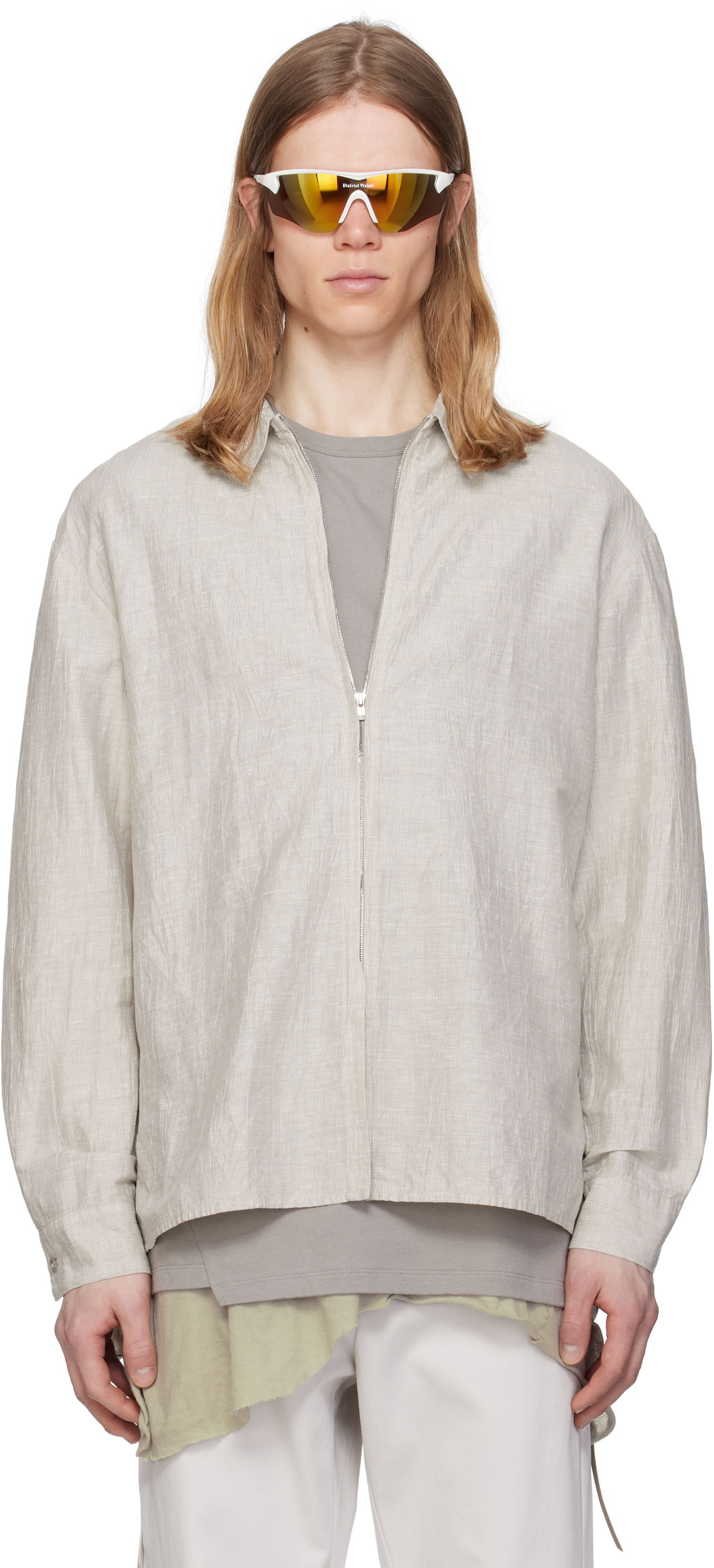 Риза Post Archive Faction (PAF) PAF 8.0 Right Zip-Up Shirt Сиво | 8.0 TSR-IV, 0