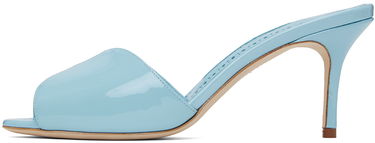 Грижа за обувките Manolo Blahnik Manolo Blahnik Houramu Patent Leather Mules Синьо | 123-2332, 2