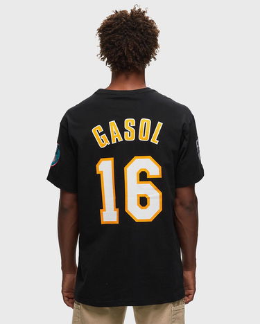 Тениска Mitchell & Ness NBA N&N PREMIUM TEE LOS ANGELES LAKERS HALL OF FAME PAU GASOL #16 Черно | TCRW6862-LALYYPGABLCK, 1
