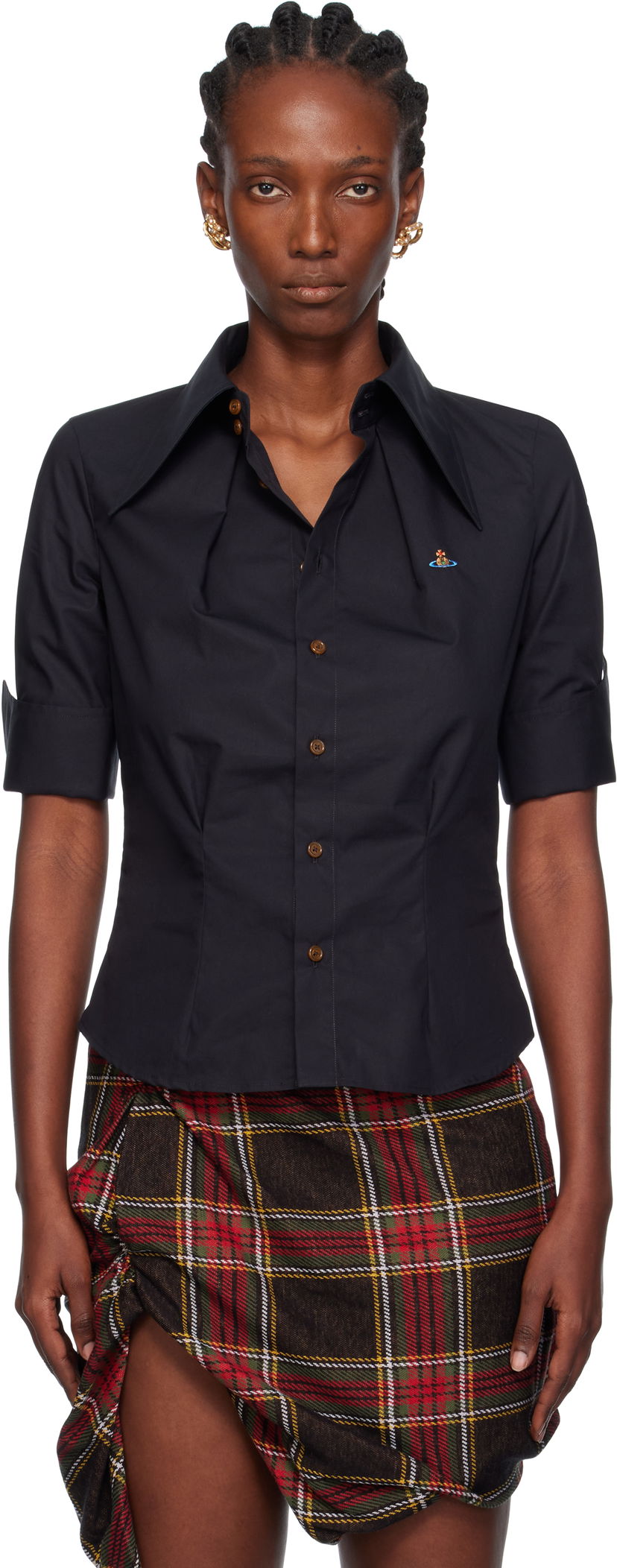 Риза Vivienne Westwood Vivienne Westwood Short Sleeve Violin Shirt Черно | 15010066-W009Q-