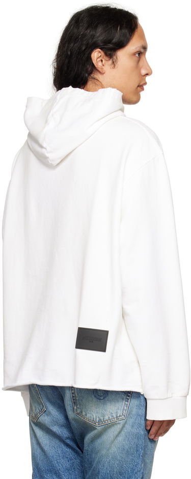 Суитчър We11done We11done Distressed Hoodie Бяло | WD-TH3-22-716-U-WH, 2