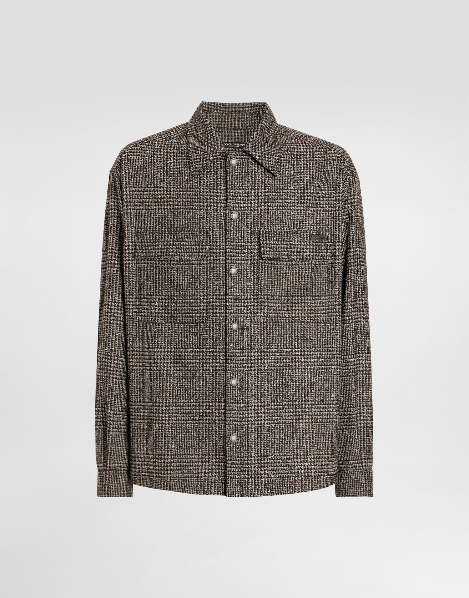 Риза Dolce & Gabbana Dolce & Gabbana Glen Plaid Alpaca Shirt Кафяво | G5MM6TFQMKDS8101, 0