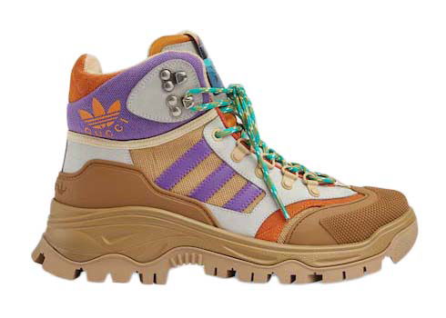 Кецове и обувки Gucci adidas x Laced Up Boots Brown Purple (Women's) Бежово | 721394 FAAW5 9762, 0