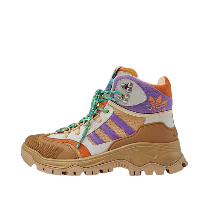 Кецове и обувки Gucci adidas x Laced Up Boots Brown Purple (Women's) Бежово | 721394 FAAW5 9762