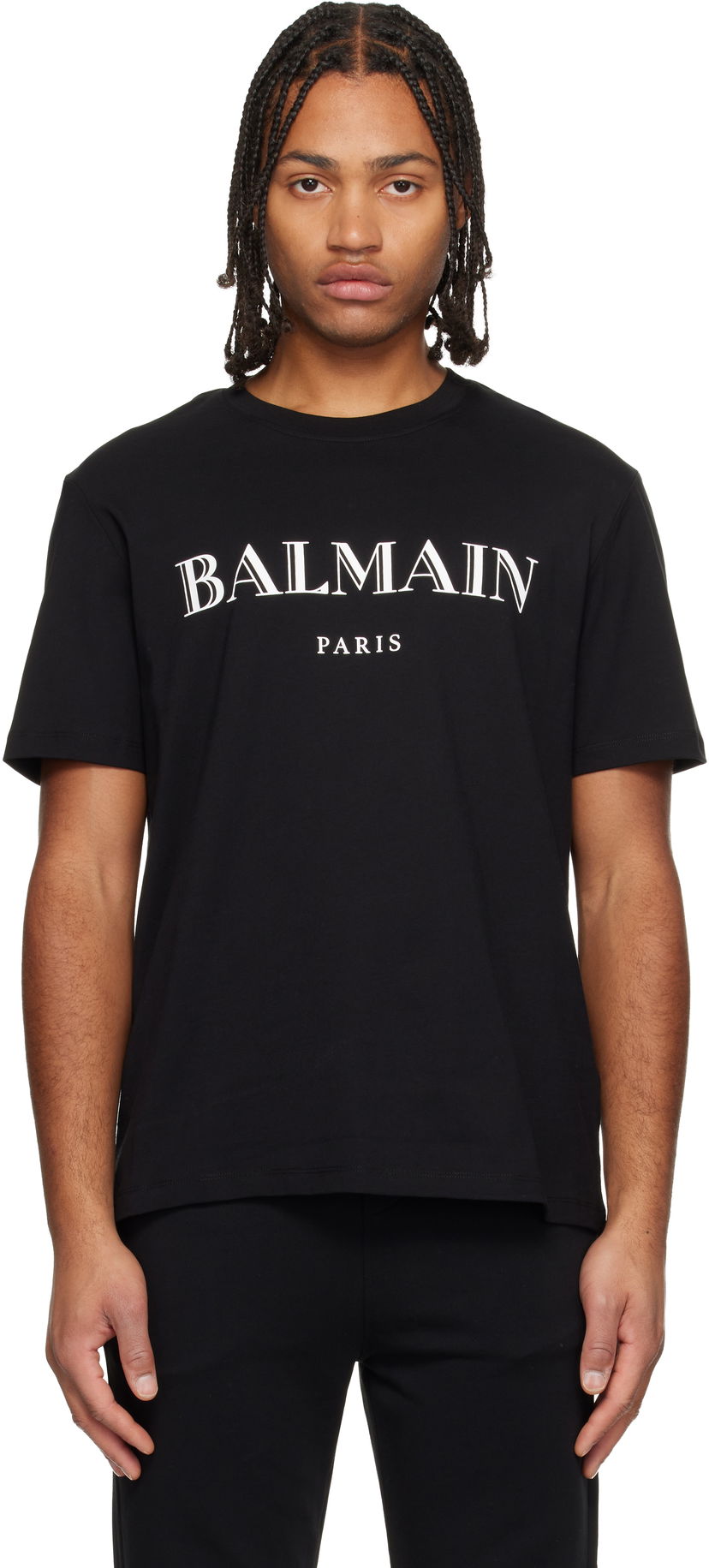 Тениска Balmain 'Balmain' Print T-shirt Черно | FH2EG000BD28