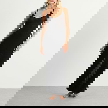 Pокля SKIMS SKIMS Sheer Knit Midi Dress, Size Large Черно | DS-DRS-8175W-ONX, 2