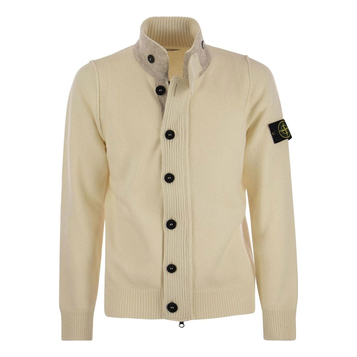 Пуловер Stone Island High Neck Logo Patch Cardigan Бежово | 7915547A3-V0099, 0