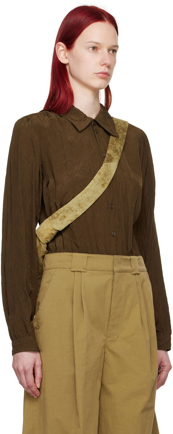 Риза LEMAIRE Lemaire Gathered Long Sleeve Blouse Кафяво | TO1221 LF1024, 1
