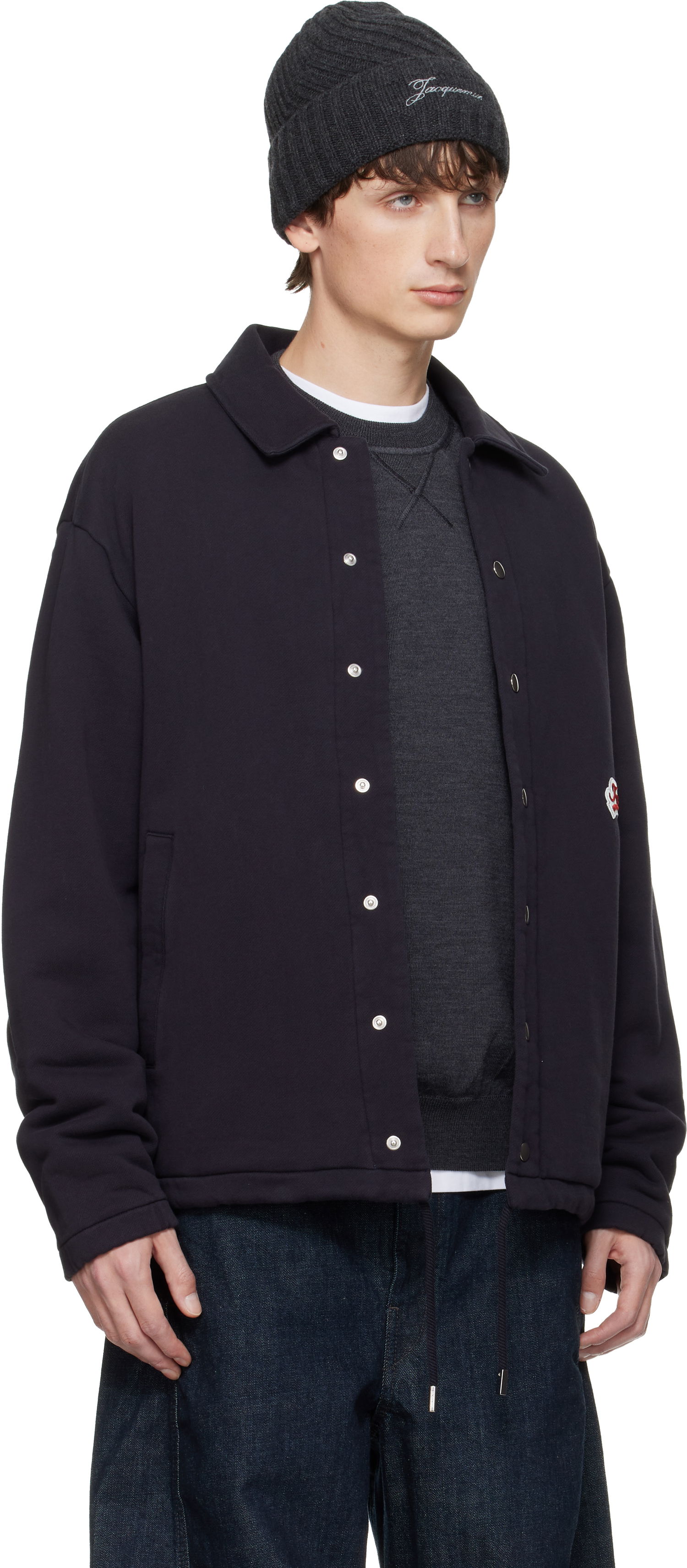 Яке Jacquemus The Gio Collared Snap-Button Overshirt Тъмно синьо | 25HCDM00574AJ00126, 1