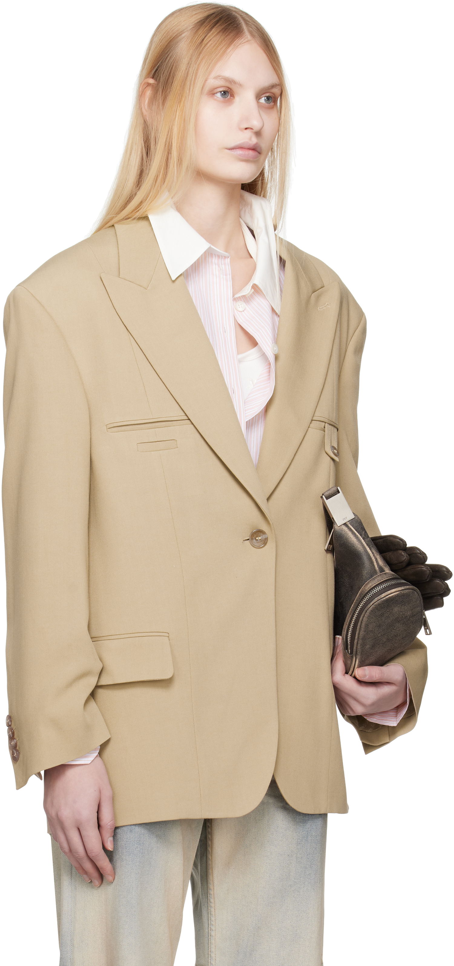 Палта Acne Studios Acne Studios Relaxed Fit Blazer Бежово | AH0302-, 1