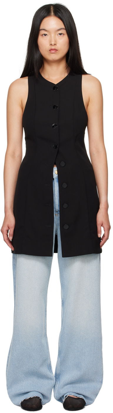 Pокля GANNI Black Button Minidress Черно | F9224, 0