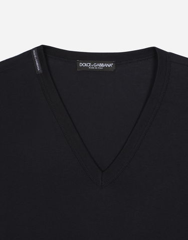 Тениска Dolce & Gabbana T-shirt Aus Baumwolle Черно | G8KG0TFU7EQB0665, 3