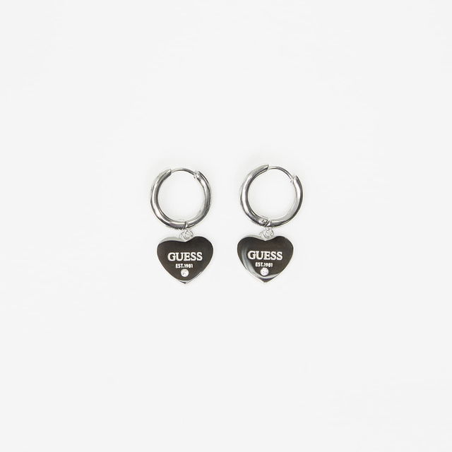 Huggie Earrings with Heart Charm EST.1981 and Crystal