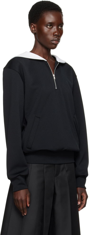 Суитчър Comme des Garçons Homme Plus Smooth Thick Quarter Zip Sweatshirt Черно | PO-T032-051, 4