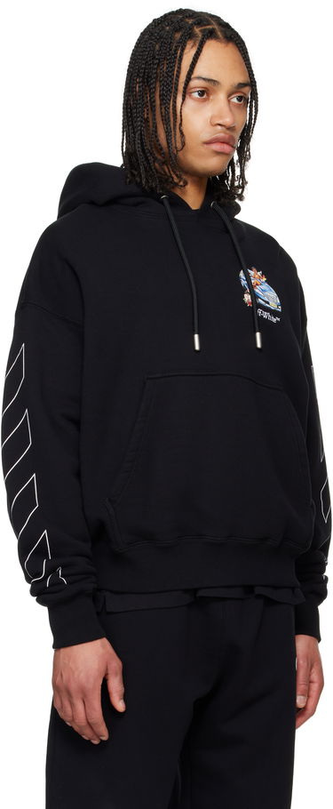 Суитчър Off-White Off-White Fresco Arrow Hoodie Черно | OMBB085S25FLE0051001, 1