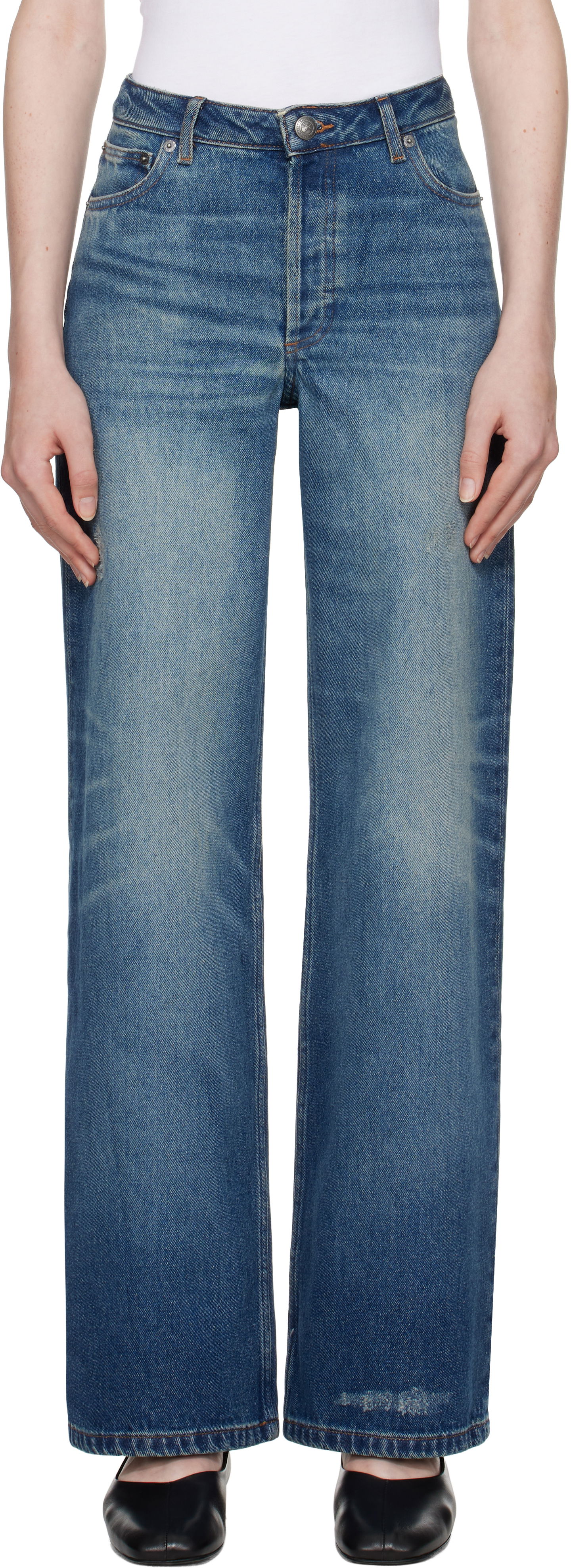 Дънки A.P.C. Elisabeth Wide-Leg Jeans Синьо | COHFC-F09181, 0