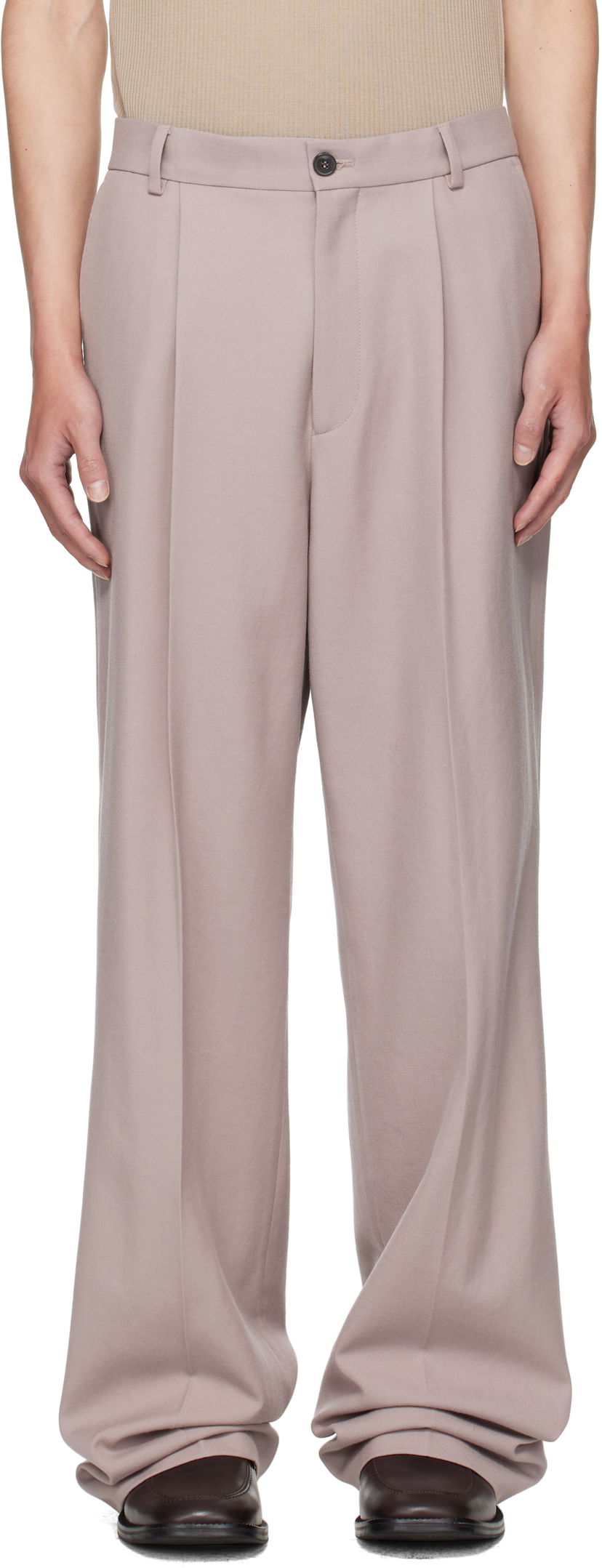 Панталони Dries Van Noten Dries Van Noten Pleated Trousers Сиво | 252-020900-2246