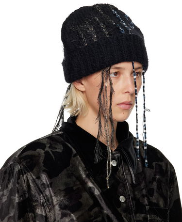 Шапка Collina Strada Textured Knit Beanie with Fringe and Speckled Details Черно | XXV1016, 1