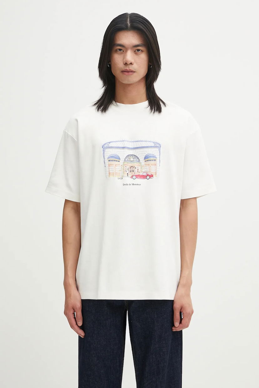 Тениска Drôle de Monsieur Drôle de Monsieur Le T-shirt DrUle Palace T-Shirt Бяло | I.TS285.CO002