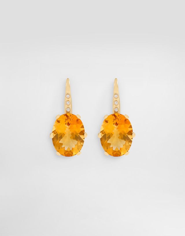 Anna Earrings 18-carat Gold With Citrines And Diamonds