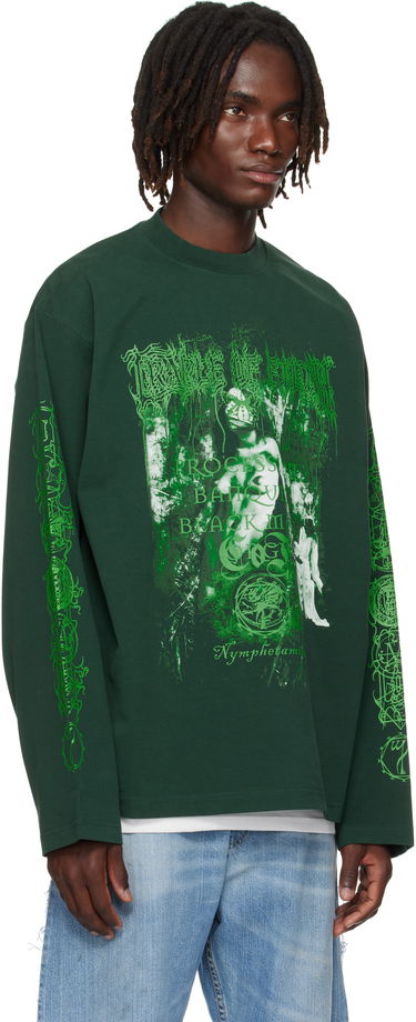 Тениска VETEMENTS Vetements Cradle Of Filth Nymphetamine Graphic Longsleeve T-Shirt Зелено | UCF76LS750E, 1