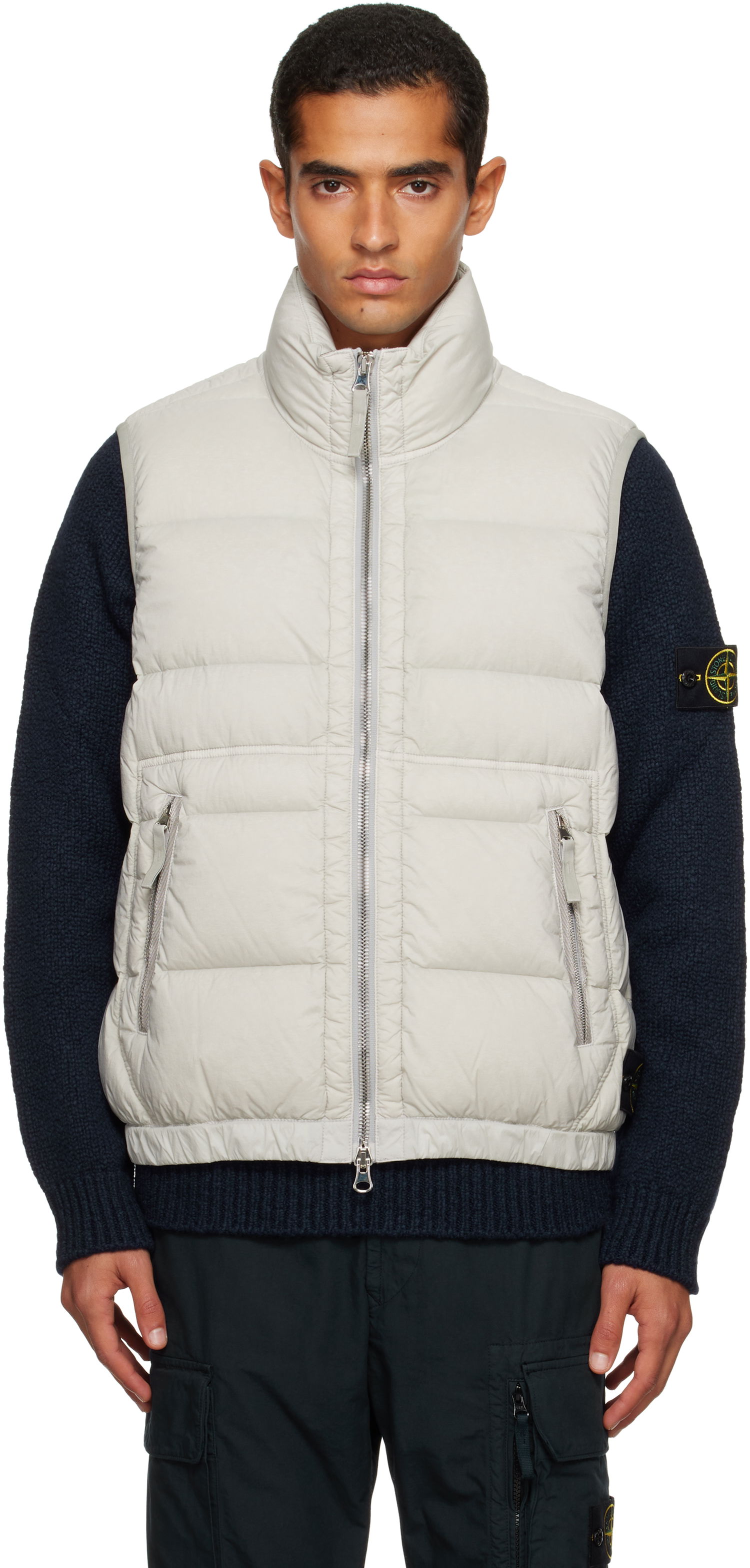 Жилетка Stone Island Loom Woven Chambers Down Vest Бежово | K2S15 G100007 S0028, 0